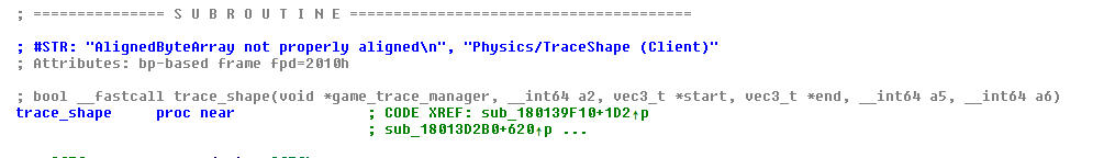 Trace Shape Function